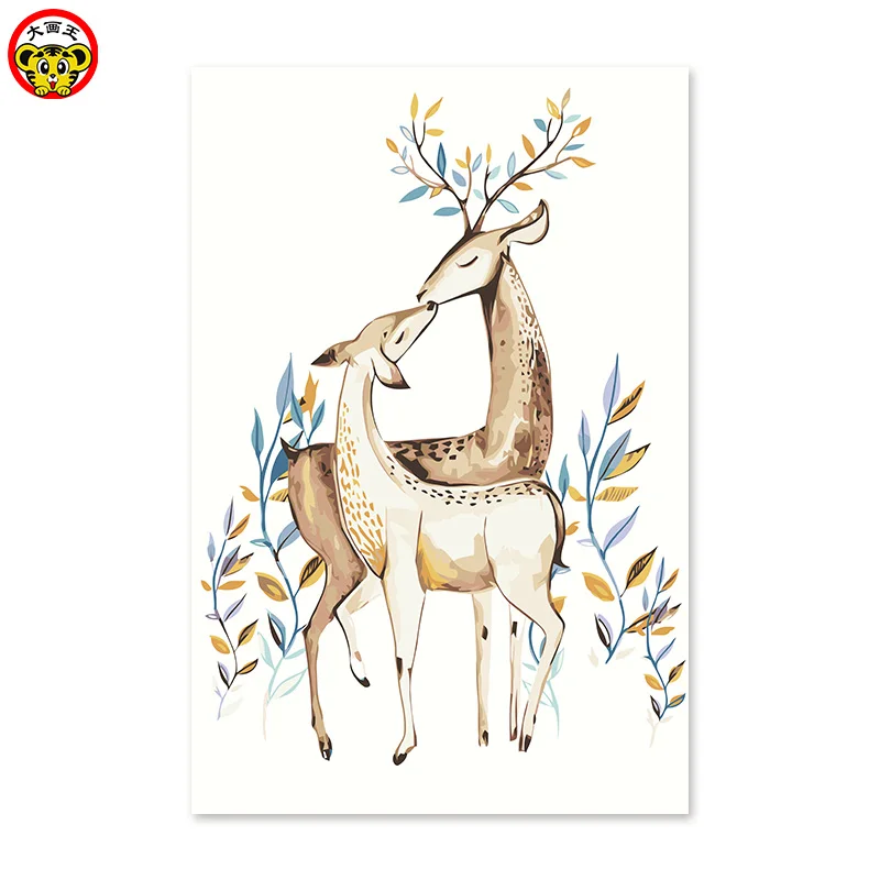 Картина по номерам художественная краска две головы оленя Сика мультфильмы