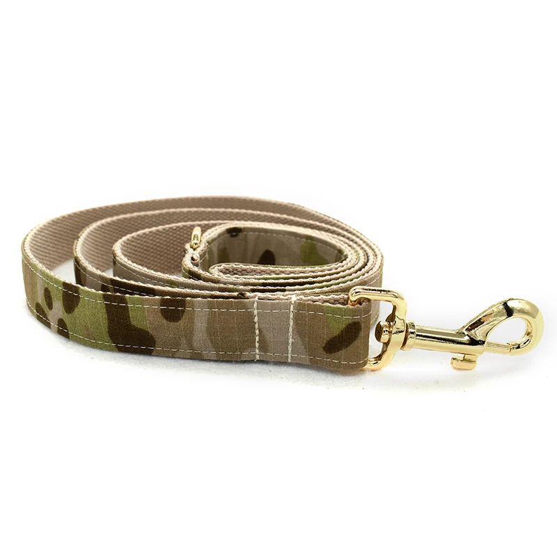 Custom free engrave name ID dog collar Camouflage Dog Collar Personalized Leash With Gold Metal Buckle | Дом и сад