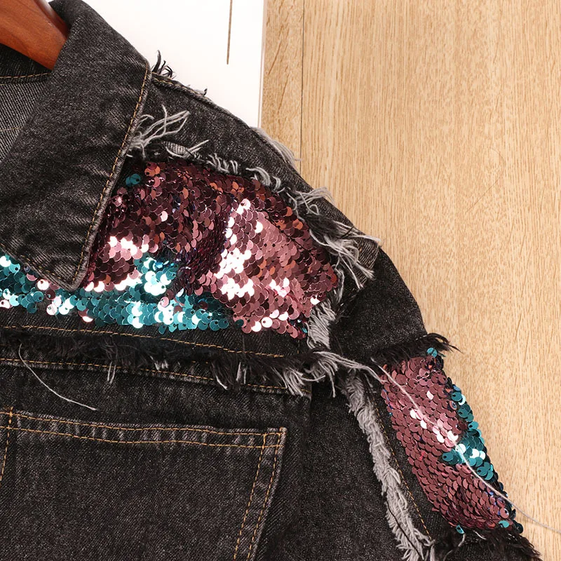 Babyinstar Spring Kids Coats For Girls Children Clothing Sequins Deign Jacket Baby Girls Clothes Boys Denim Jacket Outwear