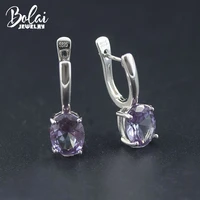 bolai color changing created alexandrite dangle earrings 925 sterling silver 97mm fine jewelry for women female birthday simple