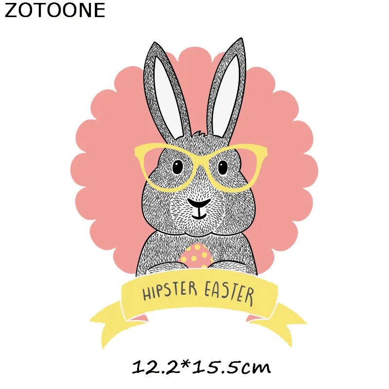 ZOTOONE утюжок на заплатках счастливая Пасха Одежда DIY Футболка аппликация