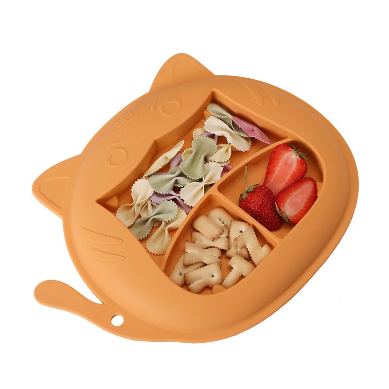 

Baby Bowl Safe Silicone Plate BPA Free Solid Children Dishes Suction Toddle Training Tableware Cute Cartoon Factory Outlet