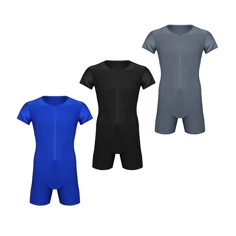 Комбинезон ChicTry Мужской Цельный с коротким рукавом и молнией спереди|Балет| |