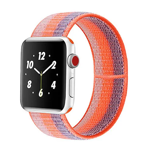 Спортивный нейлоновый ремешок для apple watch 4, apple watch 5, ремешок correa iwatch 44 мм, 40 мм, 38 мм, 42 мм, apple watch series 4, 3, 2, 1 - Цвет ремешка: strip orange blue