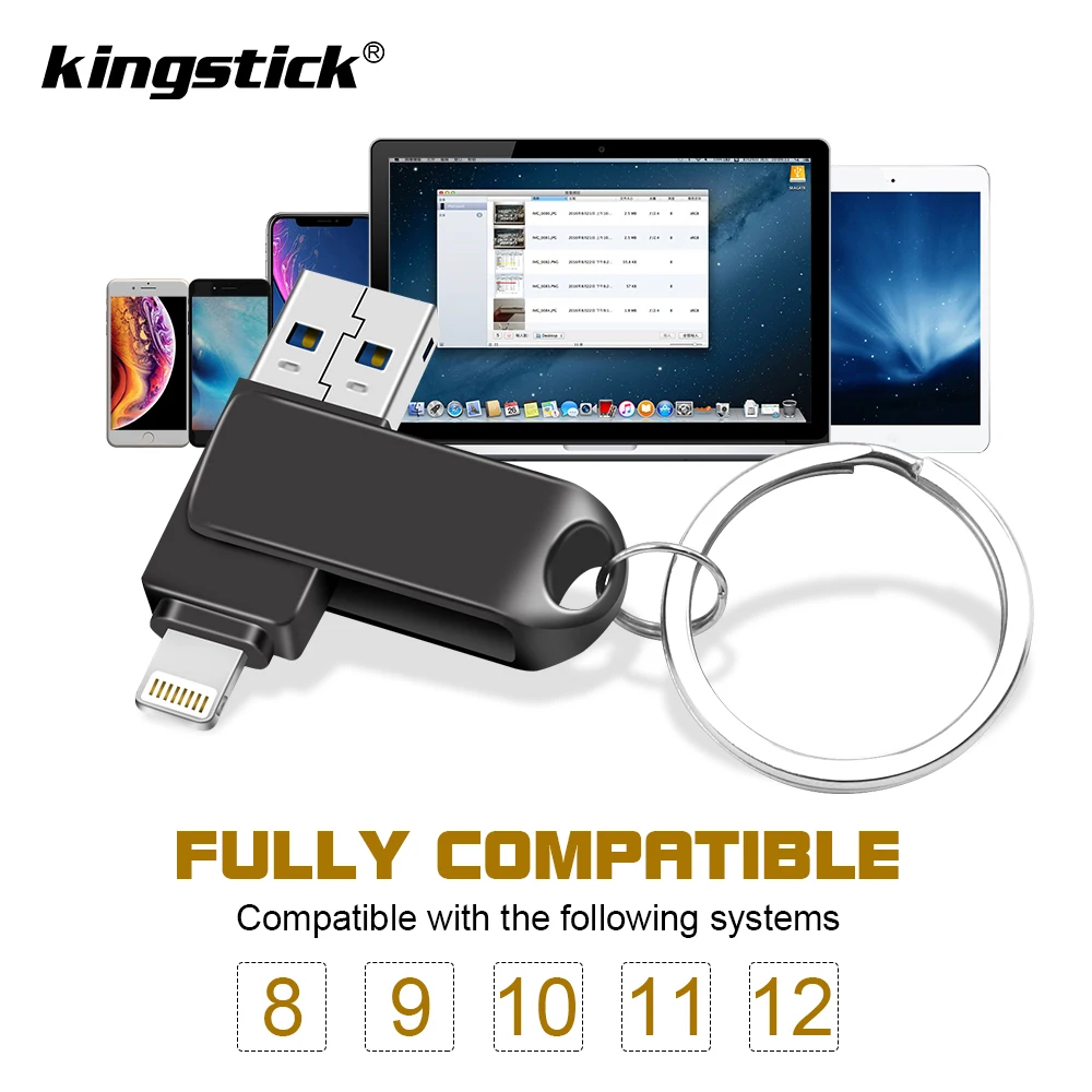 

2 in 1 USB Flash Drive for IOS/Android/PC 128GB 64GB 32GB 16GB USB3.0 Pendrive Multifunctional Pen Drive Memory Stick