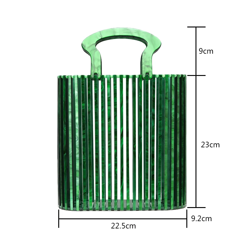 

2020 New European and American Woven Women's Bag Fashion Beach Basket Bag Simple Acrylic Handbag