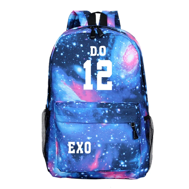 Hot Sale EXO Backpack Men Women Boys Girls Teens Rucksack Canvas School Fashion Laptop Bag Travel Galaxy | Багаж и сумки