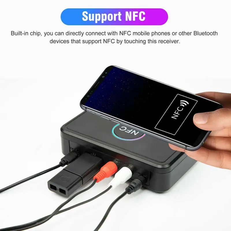 NFC 5 0 Bluetooth-совместимый ресивер A2DP AUX 3 мм RCA разъем USB умное воспроизведение стерео
