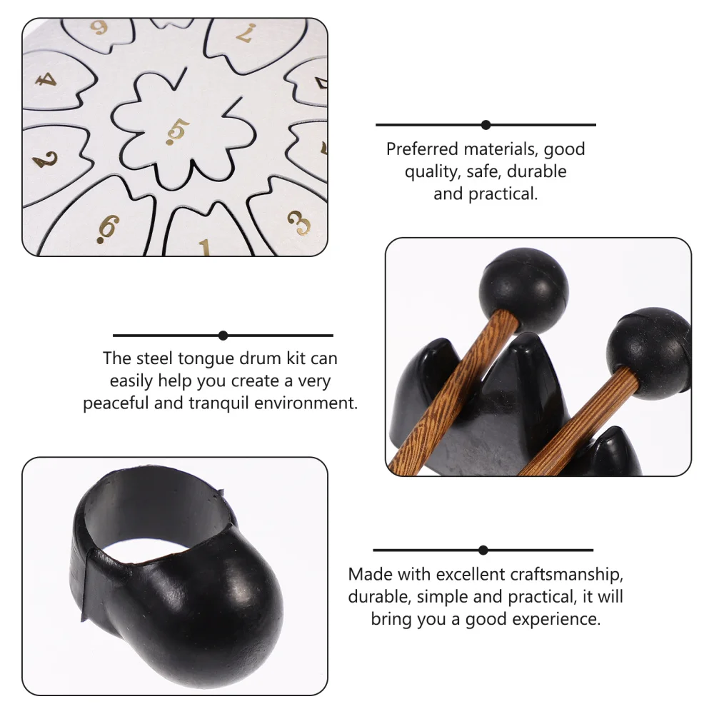 

1Set Creative 6 Inch Hand Drum Durable Steel Tongue Drum Percussion Instrument