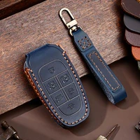 genuine leather car key cases 6 7 buttons smart keyless entry remote control fobs protector cover for hyundai sonata nexo 2019 2