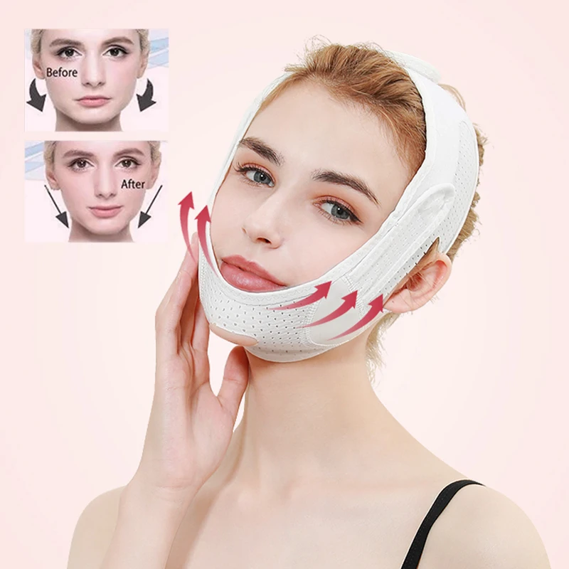 

Ремень для подтяжки лица для женщин V-Line бандаж для подтяжки лица Лепка бандаж двойной редуктор подбородка подтягивающий ремень фиксирован...