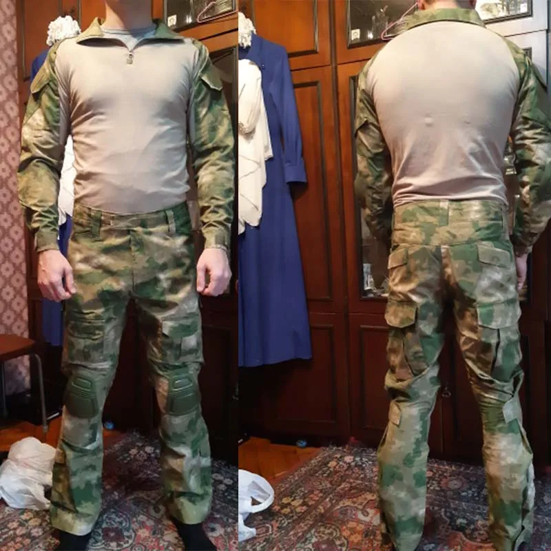 Мужской Камуфляжный костюм Мультикам военная униформа в стиле милитари боевая