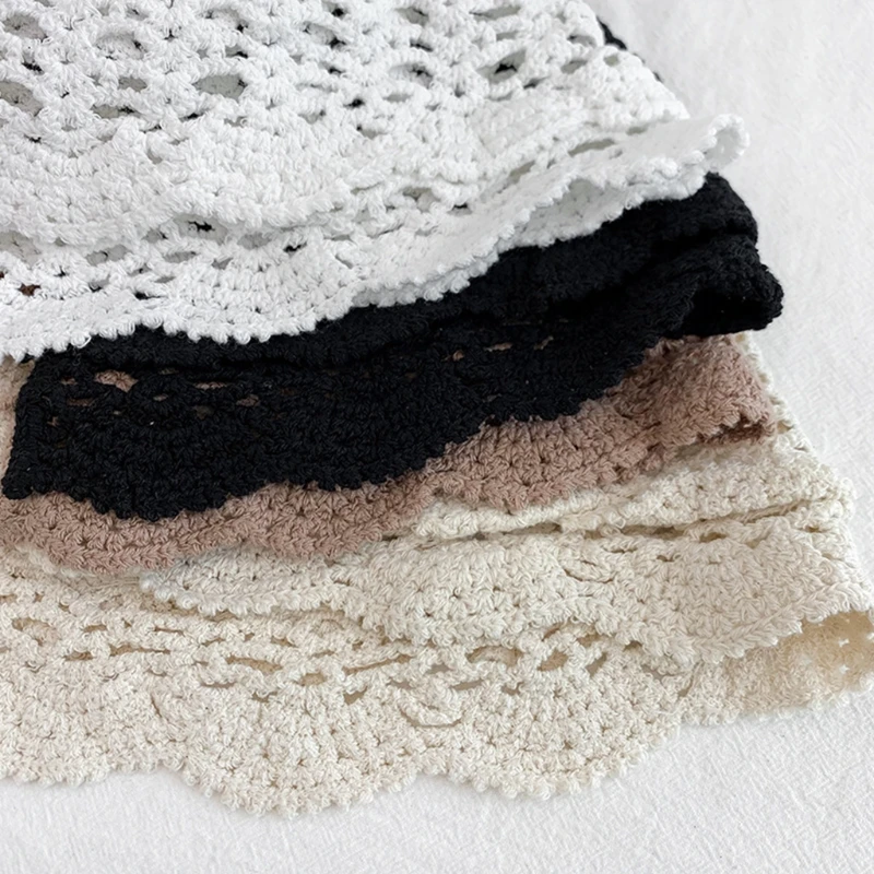 D0LF женщин и отверстиями на внешнем слое для девочек вязаная шаль накидка сладкий