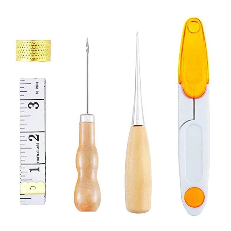 

Jiwuo 29pcs Needle Stitching Thread Hand Awl Leather Craft Kit Shoe Repair Tools Supplies Sewing Leathercraft Accessories