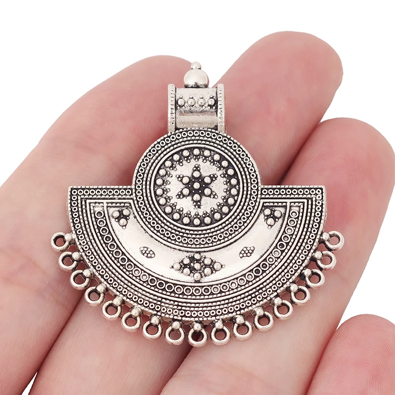 3 x тибетские серебряные богемные полукруглые соединители для люстры Подвески