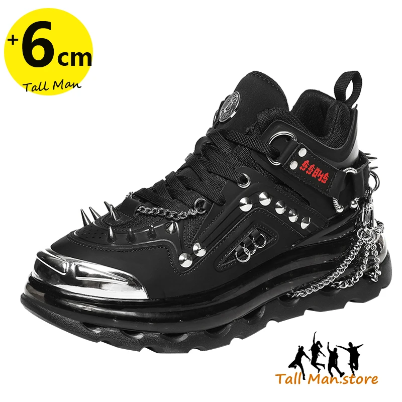 

Кроссовки в готическом стиле, с заклепками, Высота стельки 6 см