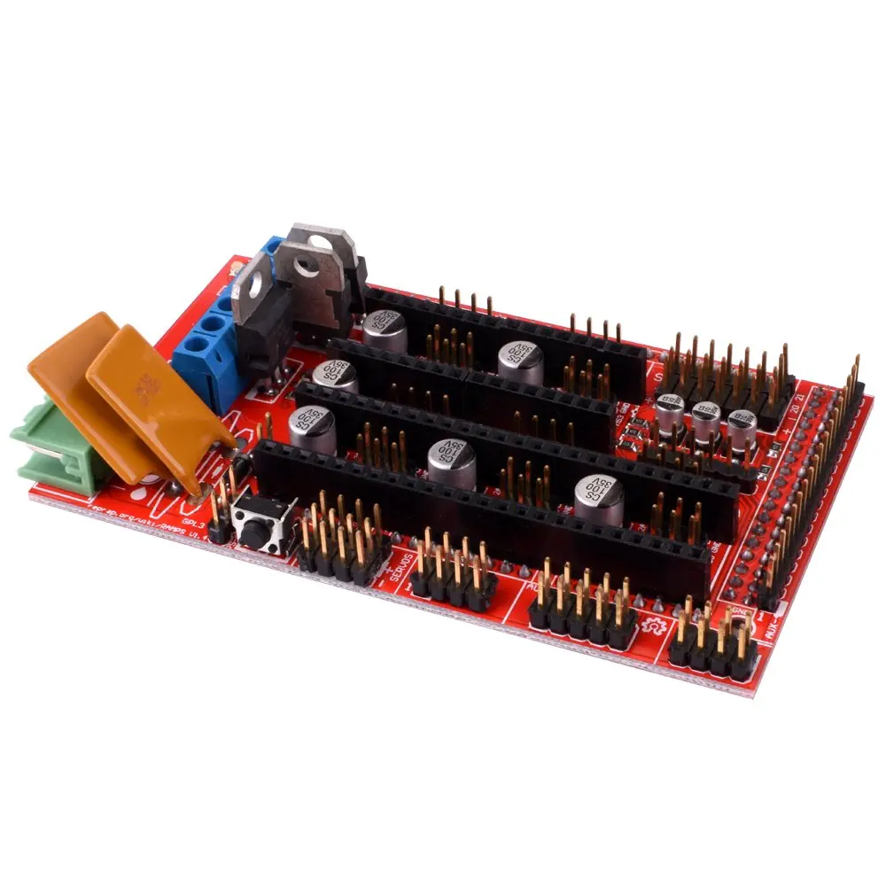 Ramps 1.4 Ramps 1,4-платы-аксессуары для принтеров-элементы управления+ 5 шт. A4988 модуль драйвера Драйвер шагового двигателя с радиатором - Цвет: Ramps 1.4