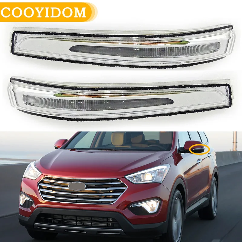 

Автомобильное зеркало заднего вида, сигнал поворота, светодиодная лампа для Hyundai SANTA FE, сиденье XL 2013-2018, 87613B8000, 87623B8000, автостайлинг