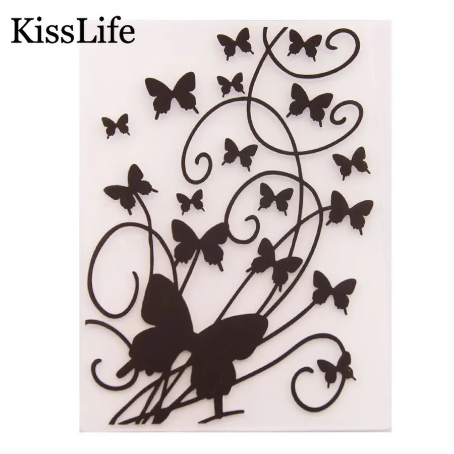 1 упаковка милые бабочки Пластиковые шаблоны папки для тиснения скрапбукинга