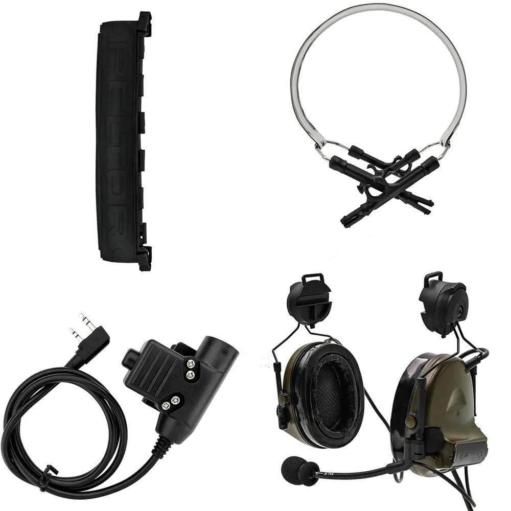 TAC-SKY COMTAC II Helmet Bracket Edition Tactical headset and Tactical PTT u94ptt and Military Headset Peltor  Comtac Headband