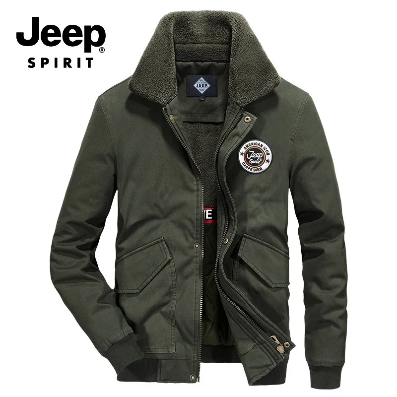 JEEP SPIRIT брендовая зимняя куртка для мужчин толстые теплые парки мужская зимняя куртка пальто хлопковые парки военная куртка XXXL