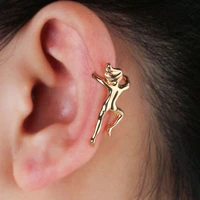 earrings studs gymnast three dimensional gold sliver rings portrait earclip alloy plating non pierced false clip on earrings