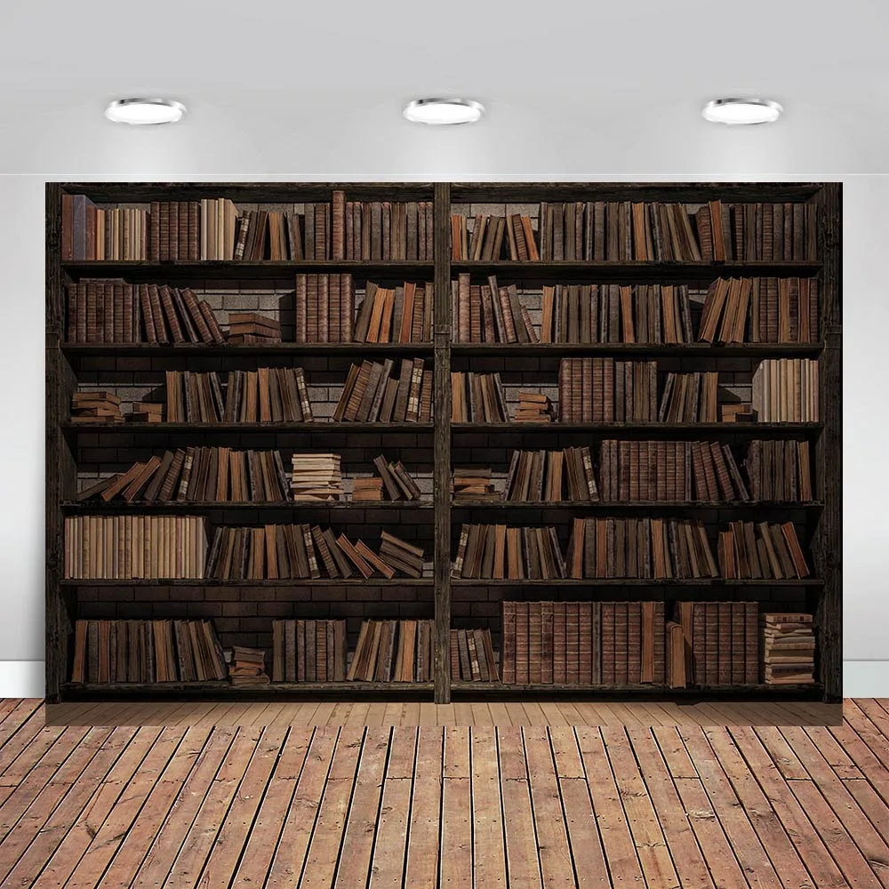 

3D Bookshelf Backdrop Simulation Book Store Layers Stacked Books Photocall Photography Background Photo Props For Shooting Room