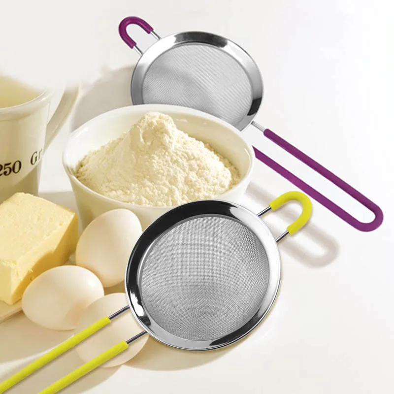 Мукомольное сито ручной силиконовой ручкой масляный фильтр Дуршлаг Прочный из