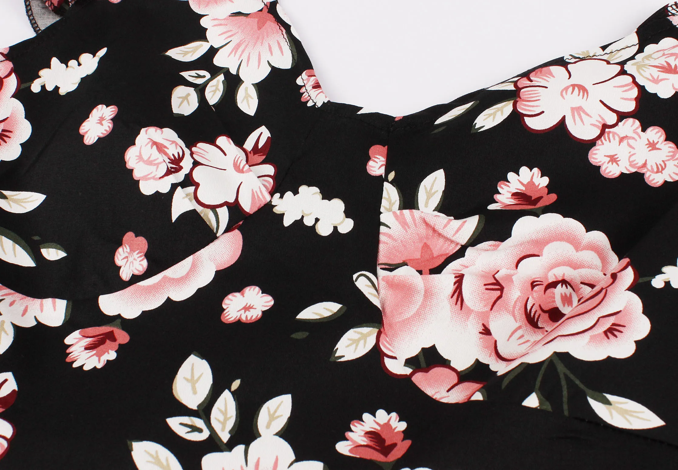 

Floral Print Woman Bohemian Dress V-Neck Vestidos Vintage Summer Casual Dress A-Line Party Robes Vestidos Swing Pin Up 2XL