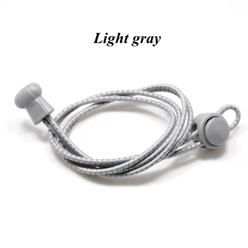 Light grey Elastic Shoelaces Reflective Round Shoe laces No Tie Kids Adult Safety Stretching Lock Shoe lace Sneakers Quick Lazy laces - Цвет: Light grey