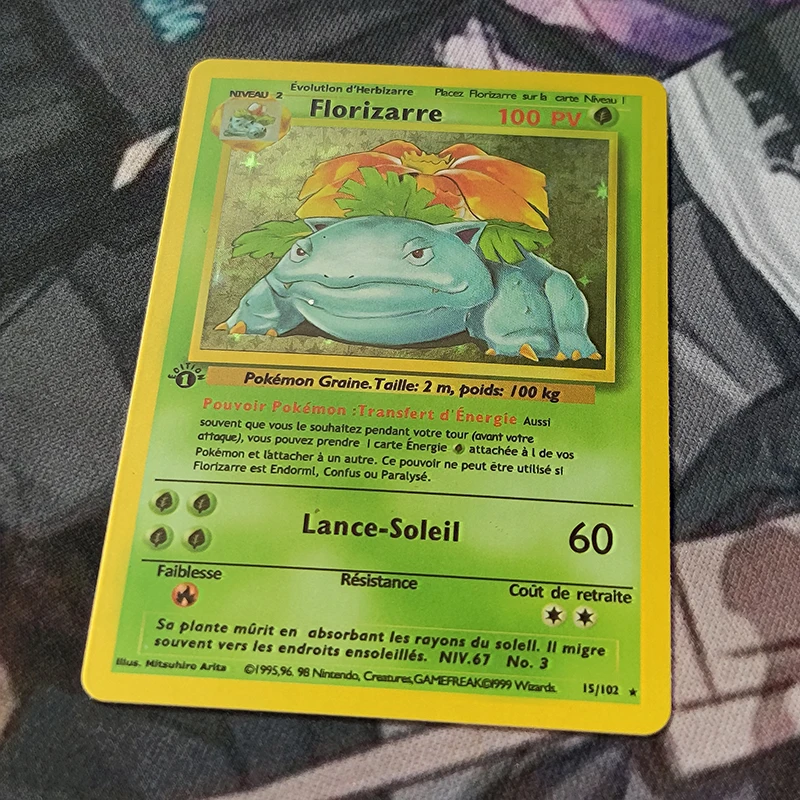 Tarjetas Flash de Pok&eacute;mon para ni&ntilde;os, juguete de colecci&oacute;n en ingl&eacute;s franc&eacute;s de 1996 a&ntilde;os, Charizard, Blastoise, Venusaur, Pikachu-4
