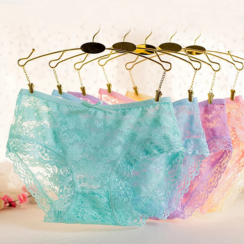 

Women Underwear Sexy Lace Panties Transparent Briefs Seamless Panties Lingerie Women Female Embroidery Pants
