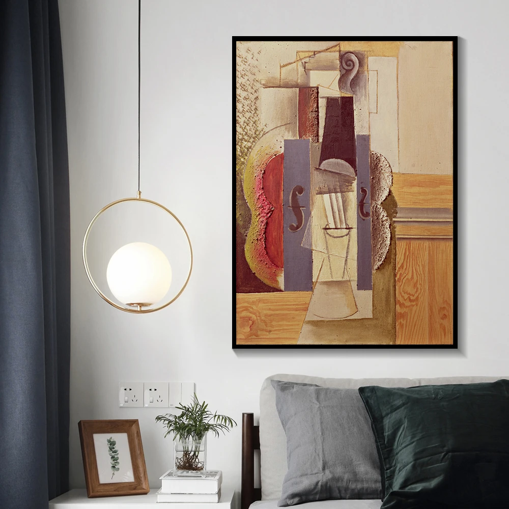 Скрипка музыкальные абстрактные постеры инструменты холст печать картина для