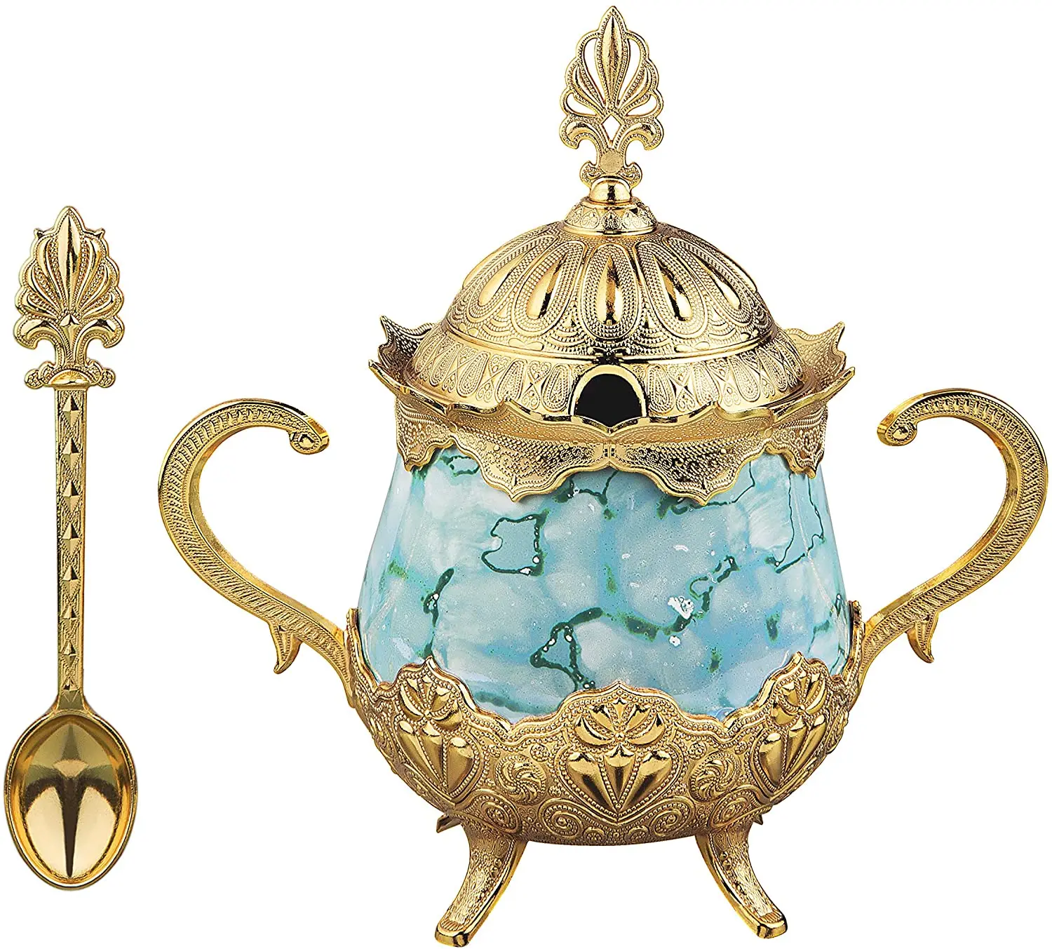 

Ceramic candy jar with lid storage jar sugar bowl antique pattern jewelry container storage box rustic home decoration