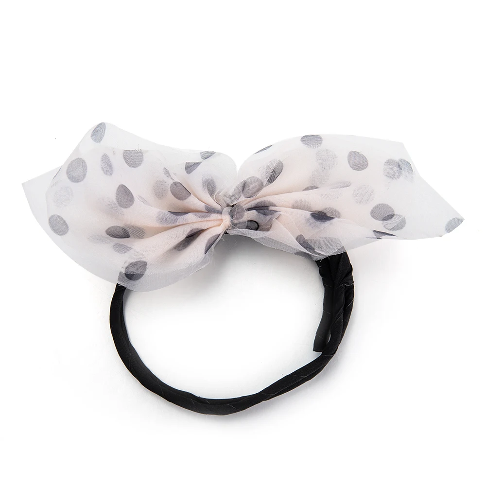 

Korea's New Ball Head Polka Dot Bow Tie Hair Device Net Red Lazy Pearl Braided Hair Styling Artifact Hair Accessories Women