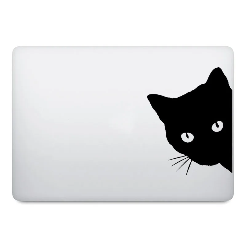 Наклейка для ноутбука Peeking с изображением черной кошки виниловая обложка Macbook Pro 16