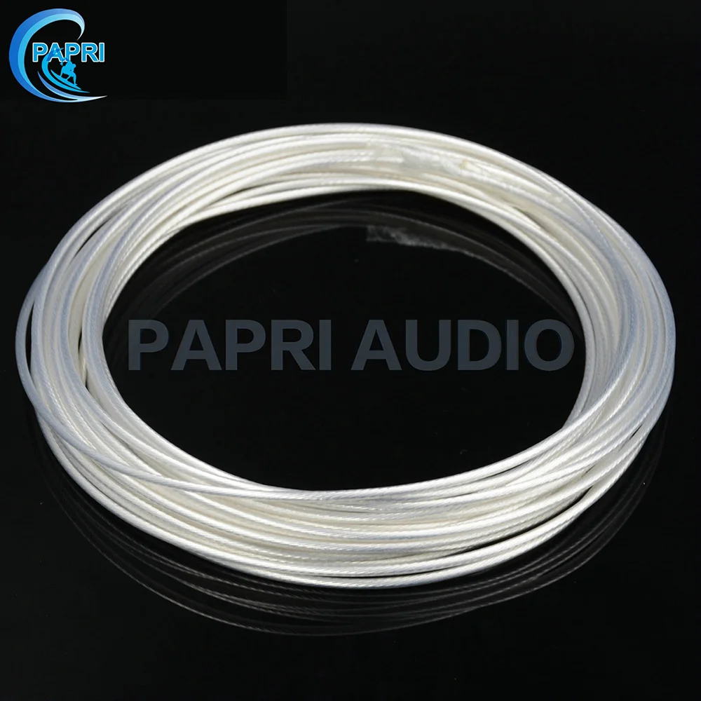 PAPRI 0 12 мм2 2 PTFE OCC медный посеребренный кабель/провод аудио HIFI DIY усилитель Плетеный