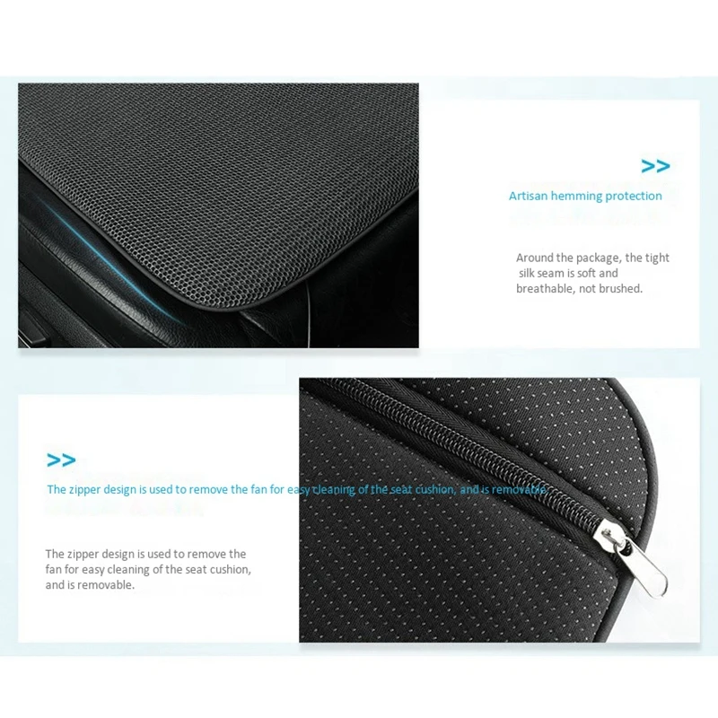 Универсальный автомобильный чехол с USB-охлаждением, 4 встроенных 3D-вентилятора, антискользящая подушка с матом, 3 режима вентиляции для дома и офиса.
