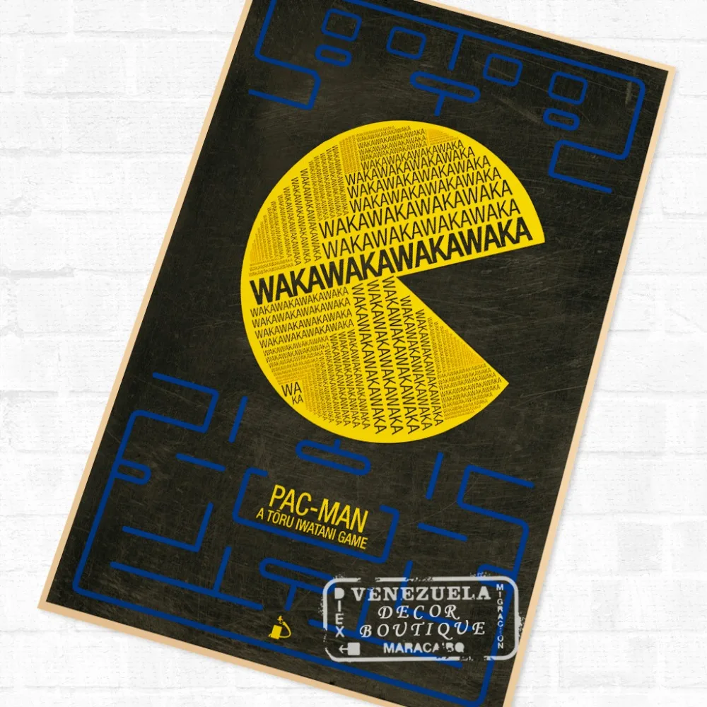 Pacman Puck Man винтажные видеоигры пропагандистский постер ретро декоративные