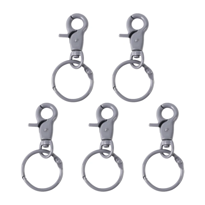 

5pcs/lot 35mm Key Ring Key Chain Fashion Paint Colors Metal Binder Clips Key Ring Plated 70mm Long Round Keychain Keyrings