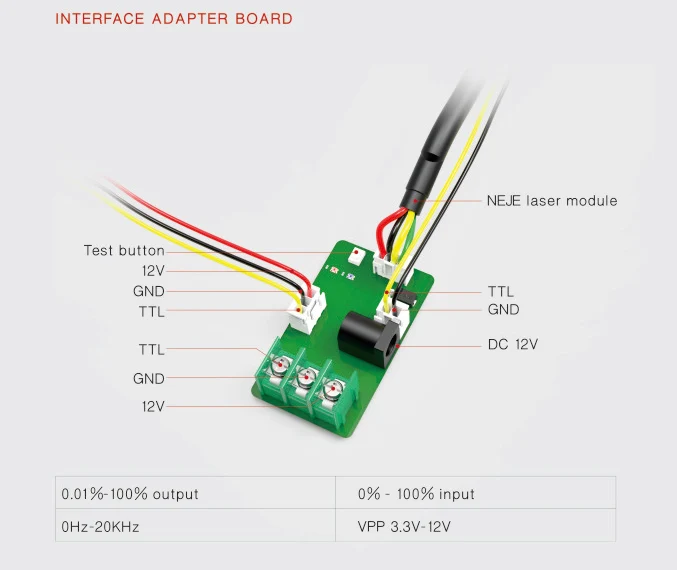 Комплект лазерного модуля NEJE 350 мВт для 3D-принтера станка с ЧПУ проекта arduino