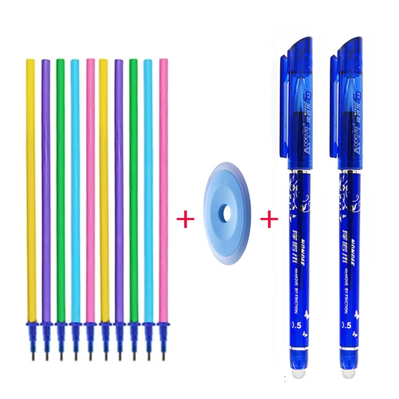 

12/13pcs Erasable Pen Refill Set Washable Handle 0.5mm Blue Black ink Erasable Pen Refill Rod School Office Writing Stationery