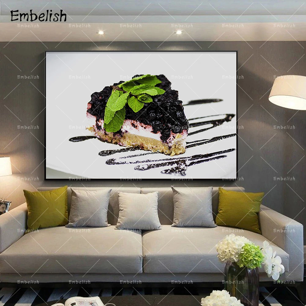 

1 Pieces Cake With Salad Modern Home Kitchen Decor Pictures HD Spray On Canvas Oil Painting For Living Room Wall Poster Artwork