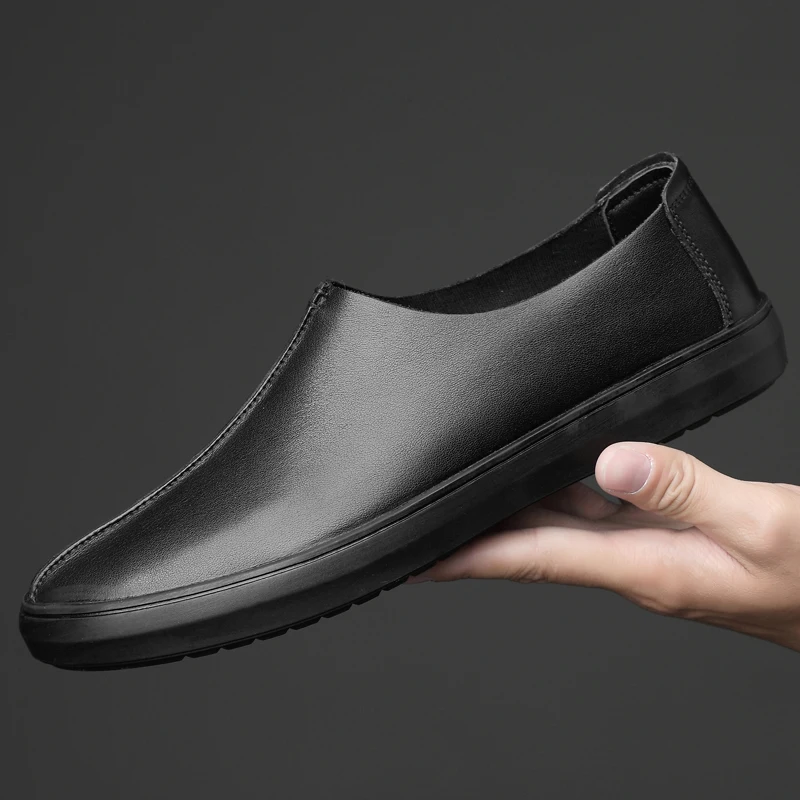 Дышащие мужские лоферы из натуральной коровьей кожи модные мокасины ручной
