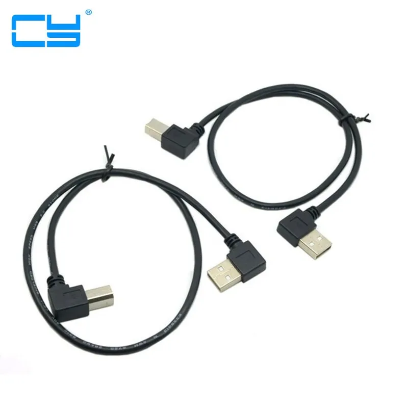 Правый и левый угол USB 2 0 A папа на B Тип BM сканер для принтера под прямым углом 90
