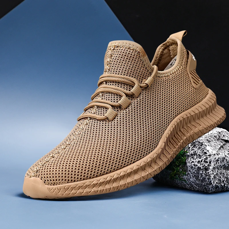 

Светильник мужские кроссовки, дышащая сетчатая обувь для спорта, Повседневная модная обувь, большие размеры 48 размер, белые хаки, для ходьбы