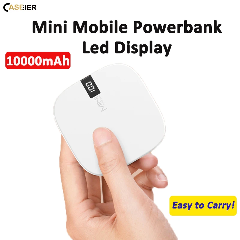 CASEIER Mini 10000 мАч Внешний аккумулятор для iPhone 11 XR XS светодиодный дисплей внешний Xiaomi