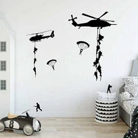 army soldier wall stickers vinyl art decals teens boys men military fans bedroom home decoration wl1189