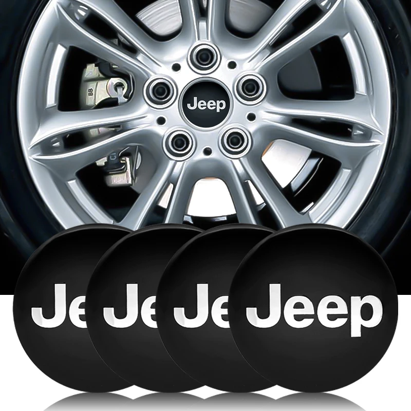 

4PCS 56mm Car Wheel Center Hub Caps Emblem Cover Stickers For Jeep Renegade Patriot Wrangler Grand Cherokee Compass Trailhawk