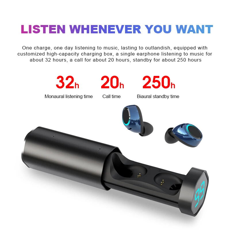 Портативная стереогарнитура SOAIY 6D с поддержкой Bluetooth 5 0 и ЖК
